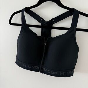Under Armour Women's Zip-Front Black Sports Bra